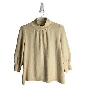 Acrobat Women's Ivory 100% Cashmere Mock Neck Sweater